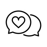 Icono de chat romántico. Conversación y diálogo. Concepto de amor. Ilustración vectorial