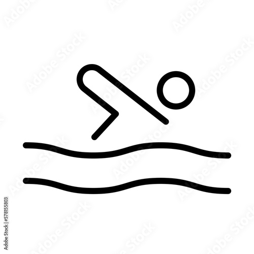 Icono de natación. Persona nadando. Ilustración vectorial