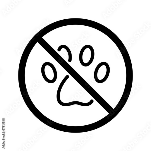 Icono de prohibido el ingreso de mascotas. Animales. No se permite. Ilustración vectorial