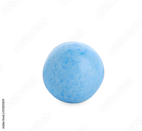 Canvas Print One light blue gumball isolated on white