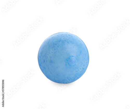 One light blue gumball isolated on white