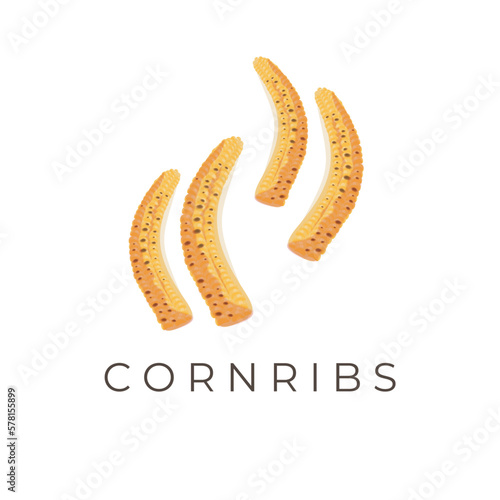 Corn Ribs Simple Illustration Logo
