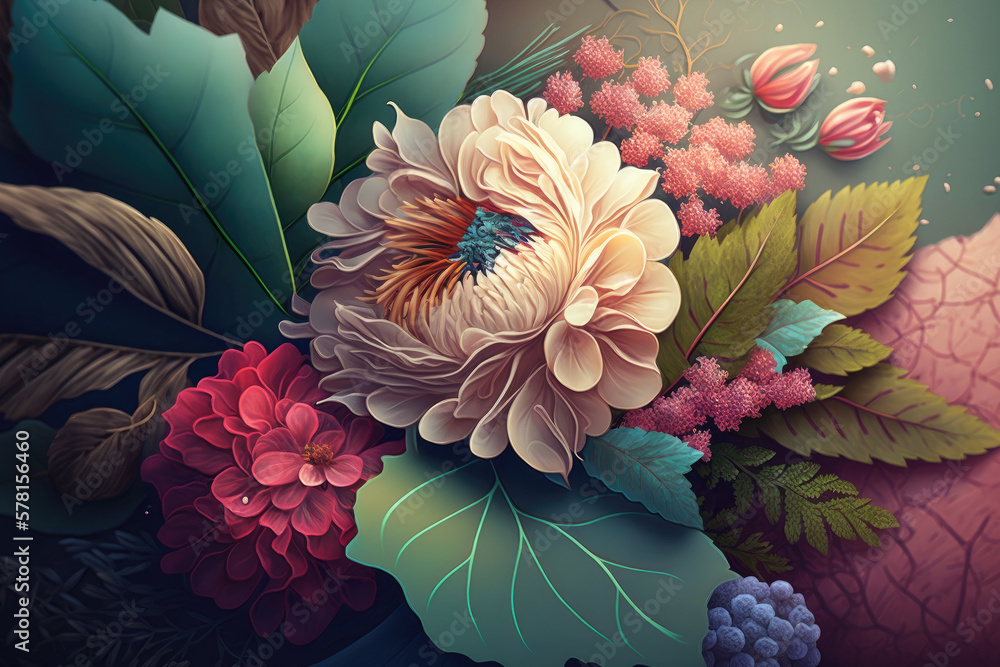 bouquet of flowers created with Generative AI technology bouquet of flowers created with Generative AI technology