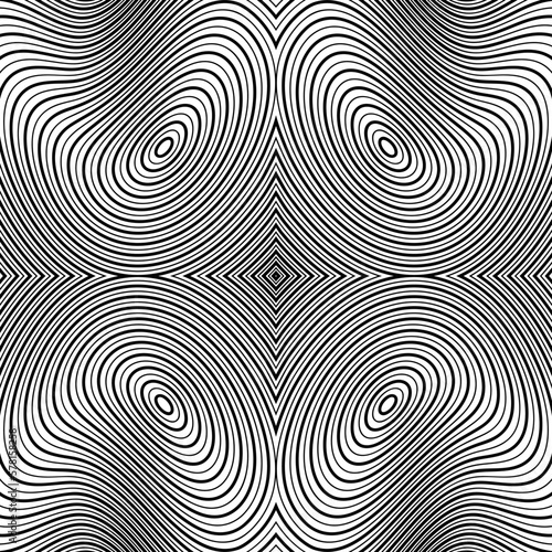 Black abstract wavy oblique stripes. Geometric shape. Optical illusion. Wavy distortion effect.Trendy element for posters, social media, logo, frames, broshure, promotion, flyer, covers, banners