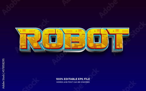 Robot 3d editable text style effect