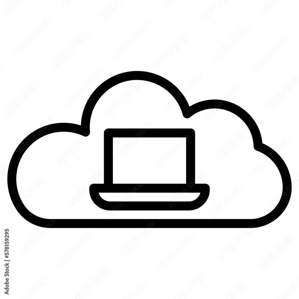 laptop cloud computing icon