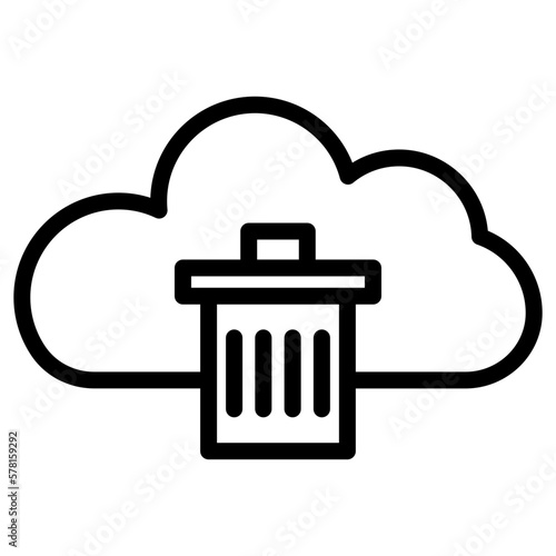 rubbish cloud computing icon