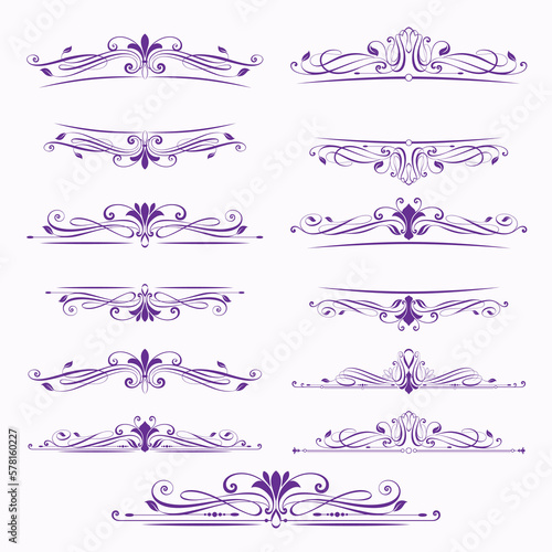 set of ornamental borders