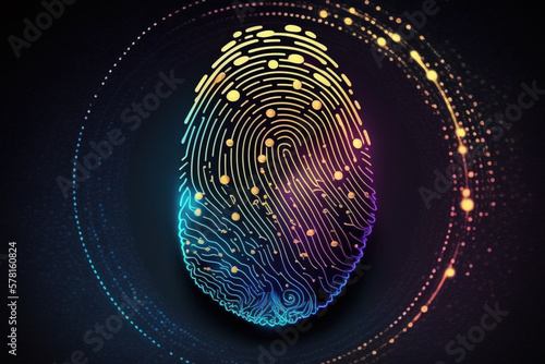 Digital Biometric Fingerprint System for Security and Identification. Generative AI