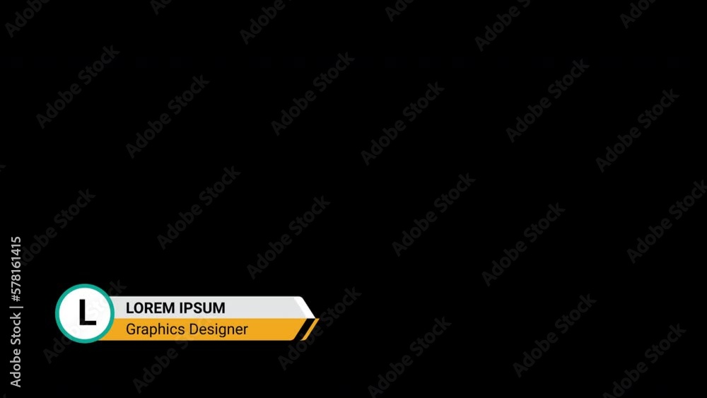 Lower Third For Names and Titles. Dynamic Movement in Gray and Yellow Colors