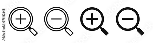 zoom in out icon magnifying glass symbol