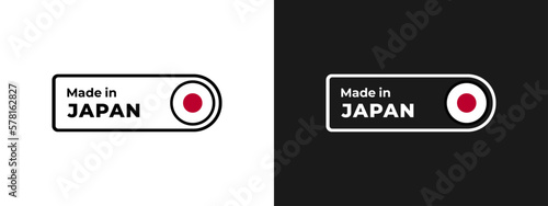 Made in Japan Logo Vector or Made in Japan Label Vector Isolated in Flat Style. Logo or mark made in japan. Suitable for product design or product labels, genuine goods made in Japan.