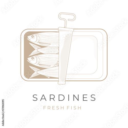 Sardines In A Can Vector Illustration Logo