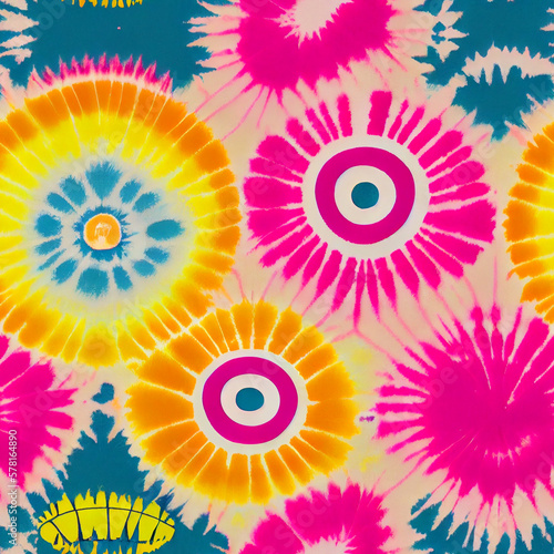 Abstract background,psychedlic 1960s hippy mod pink laven. Generative AI