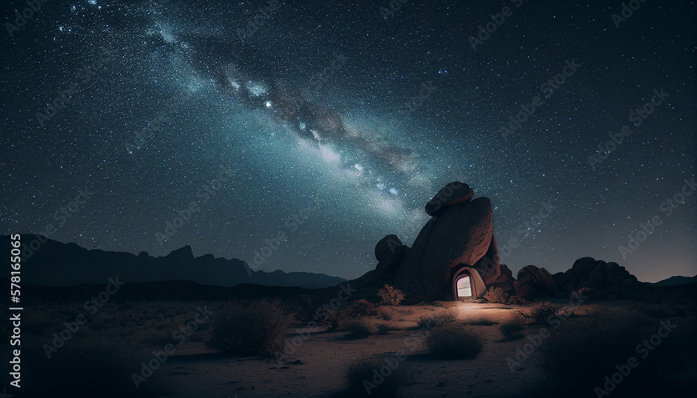 Fototapeta premium Noite estrelada Nebulosa Via Láctea IA Generativa