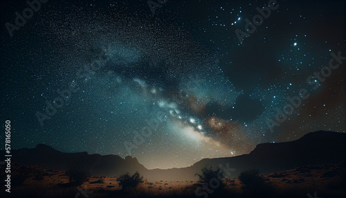 Noite estrelada Nebulosa Via Láctea IA Generativa