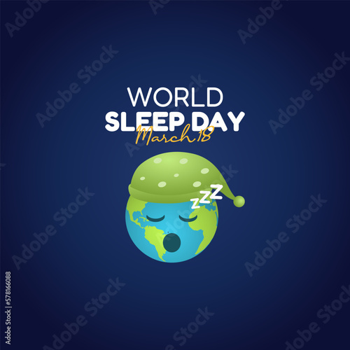 vector graphic of world sleep day good for world sleep day celebration. flat design. flyer design.flat illustration.