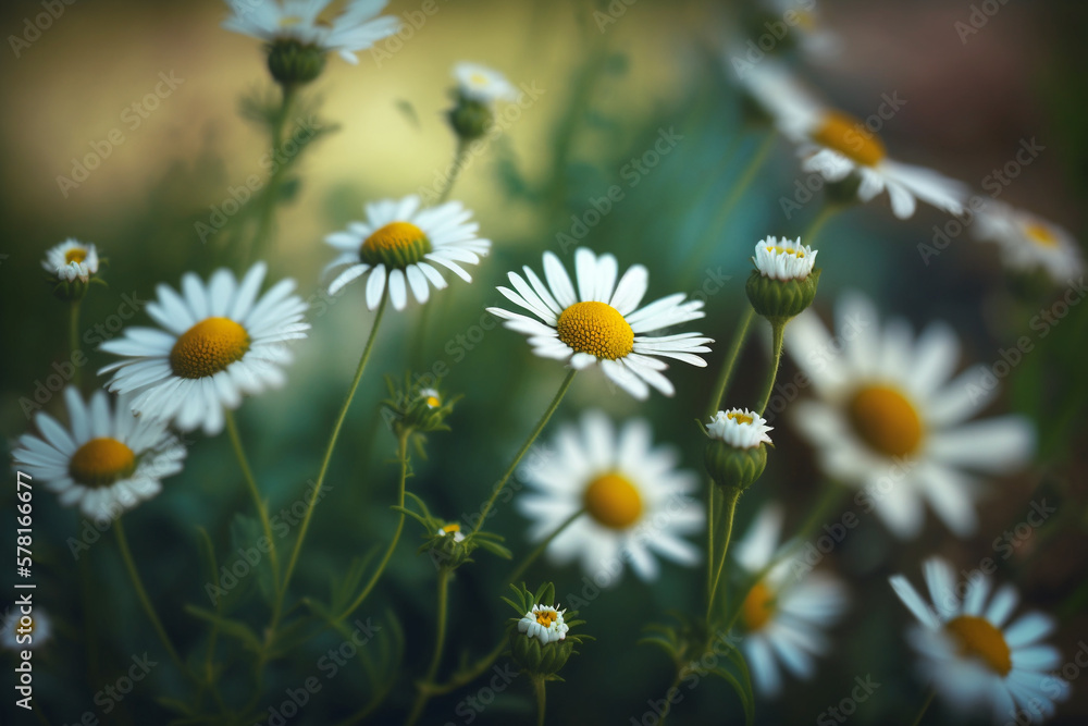 Daisies in a beautiful garden spring Daisies in a beautiful garden spring