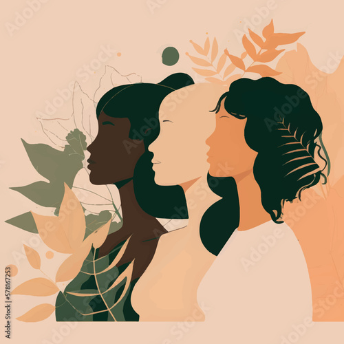 group of women of various ethnicities, diversity and equality background
