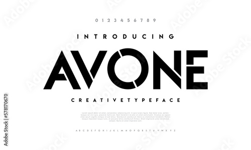 Avone fashion font alphabet. Minimal modern urban fonts for logo, brand etc. Typography typeface uppercase lowercase and number. vector illustration