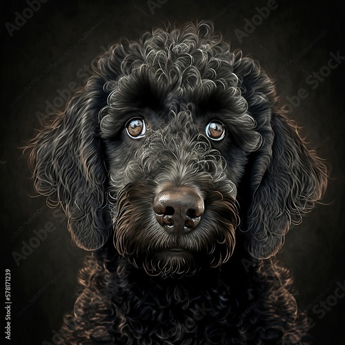 Lola, the innocent and curious golden doodle. Generative AI. photo