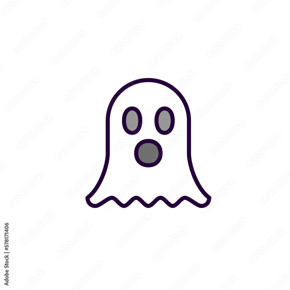 Cute spooky Halloween ghost icon Cute spooky Halloween ghost icon