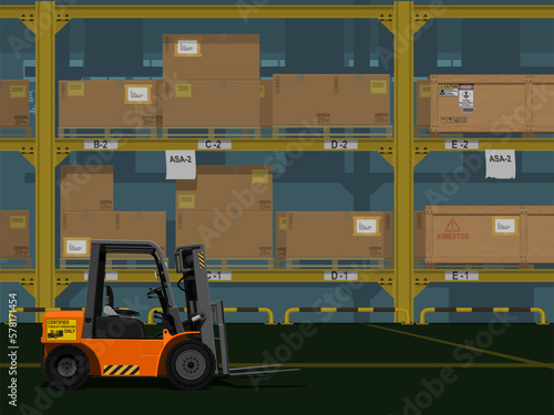 Industrial warehouse scene