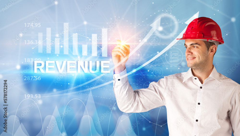 Young Businessman with helmet concept Young Businessman with helmet concept