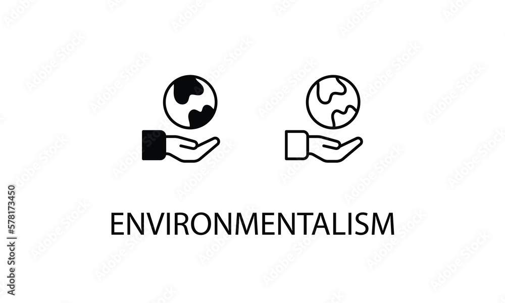 Environmentalism double icon design stoke illustration Environmentalism double icon design stoke illustration