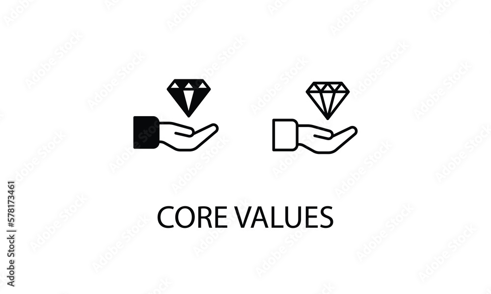 Core values double icon design stoke illustration Core values double icon design stoke illustration