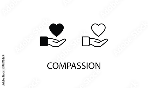 Compassion double icon design stoke illustration