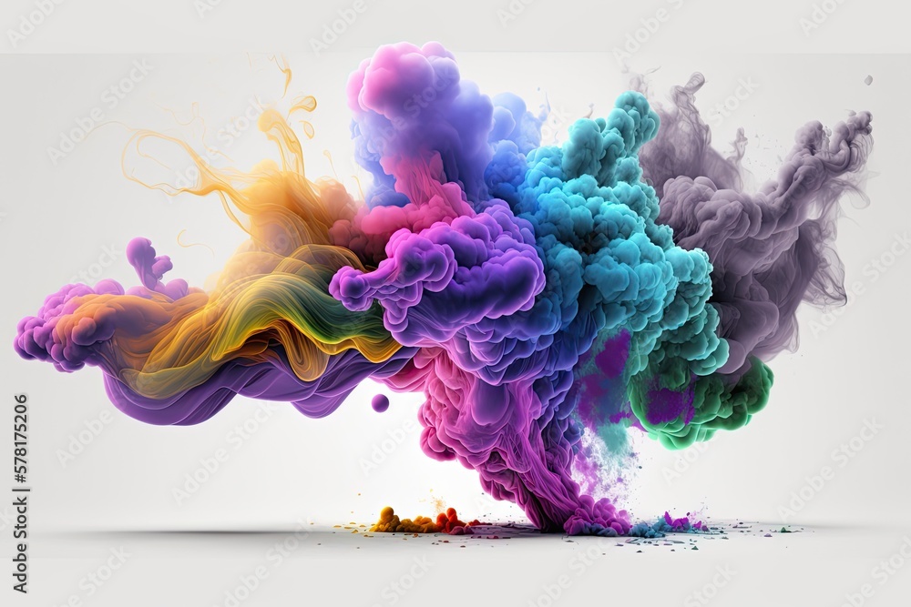 Colorful Smoke, Colorful Fog, Abstract background smoke wallpaper. Generative Ai