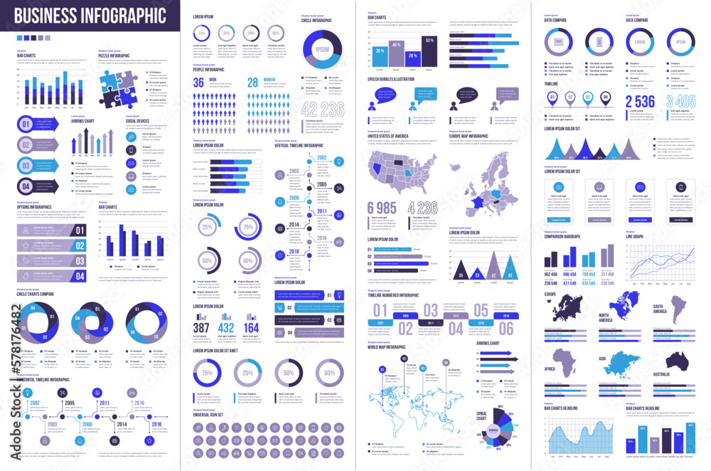 Business infographic 01 - business infographics, statistics, data analysis, ready for presentations, bars, numbers and accounts - obrazy, fototapety, plakaty 