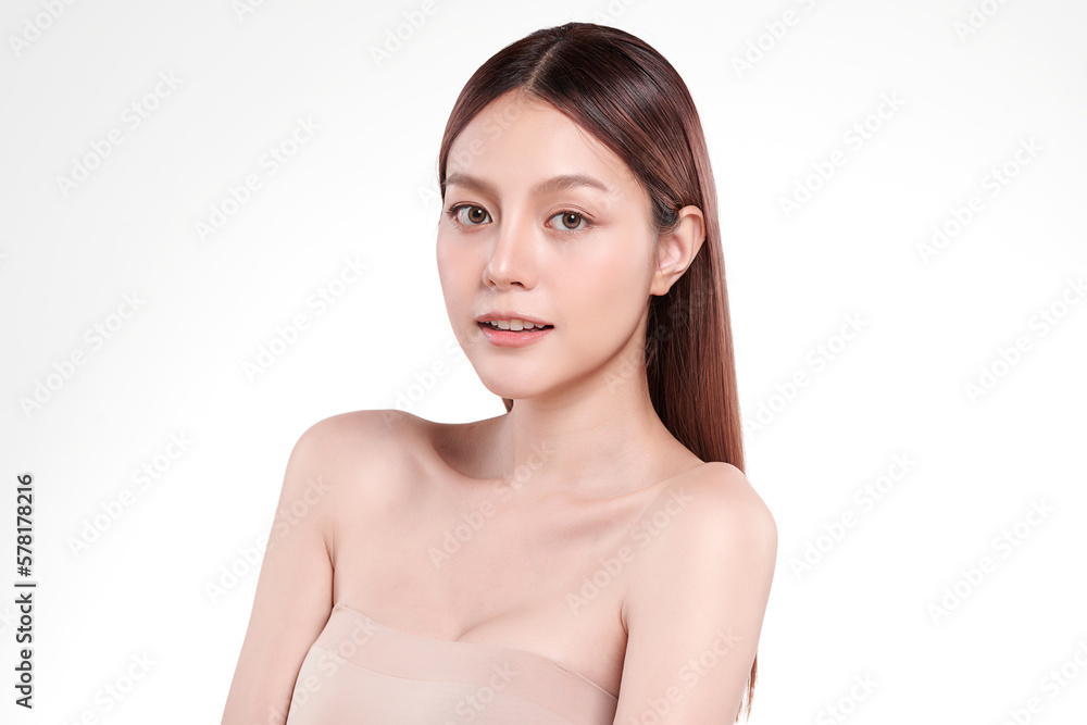 Beautiful young asian woman with clean fresh skin on white background, Face care, Facial treatment, Cosmetology, beauty and spa, Asian women portrait. Beautiful young asian woman with clean fresh skin on white background, Face care, Facial treatment, Cosmetology, beauty and spa, Asian women portrait.