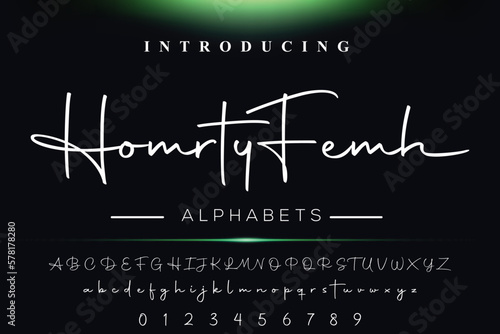 signature font alphabet vector illustration isolated Background photo