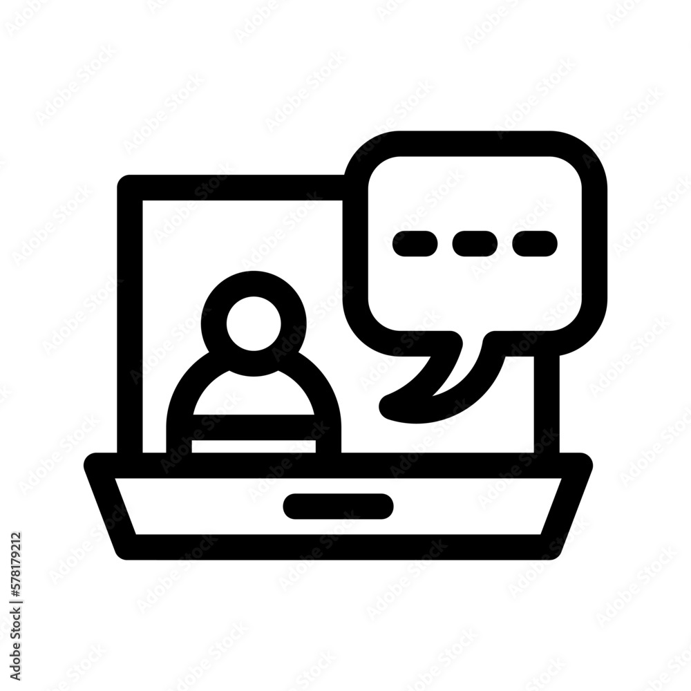 video chat icon or logo isolated sign symbol vector illustration - high-quality black style vector icons
