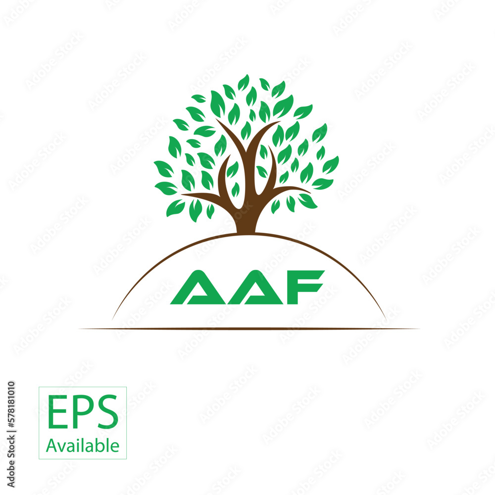 Obraz premium AAF letter tree shape logo. AAF brush art logo. AAF logo for commercial use. 