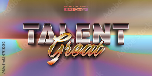 Retro futuristic 80s editable text effect style talent great back to the future theme with experimental background, ideal for poster, flyer, social media post with give them the rad 1980s touch
