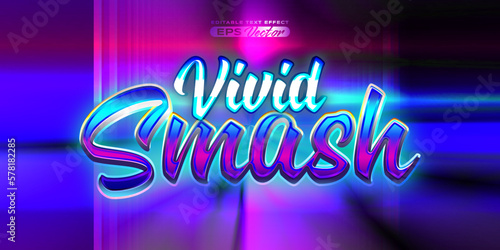 Retro futuristic 80s editable text effect style vivid smash vibrant back to the future theme with experimental background, ideal for poster, flyer, social media post with give them the rad 1980s touch