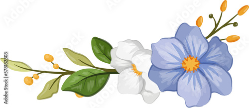 blue floral bouquet with watercolor © niloka studio