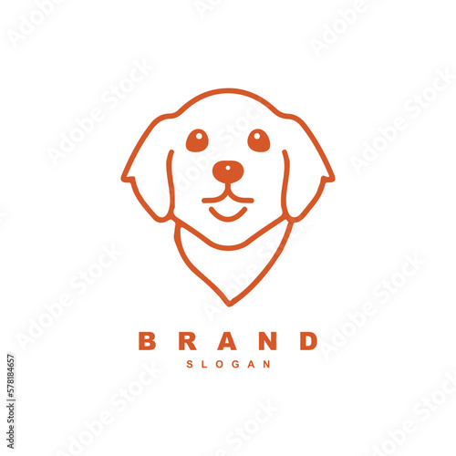 Linear dog with bandana logo design