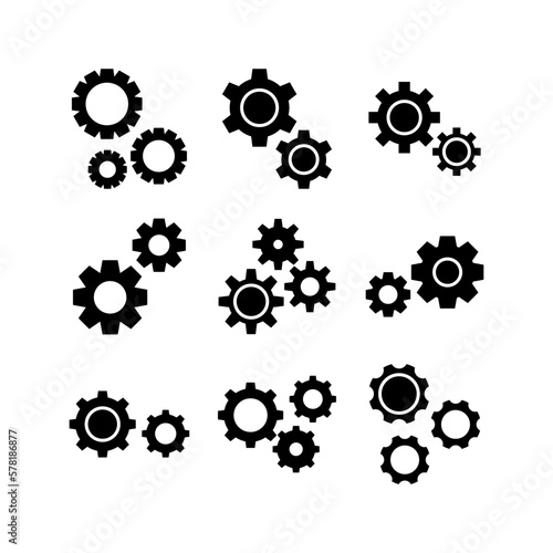 cogs icon or logo isolated sign symbol vector illustration - high quality black style vector icons 