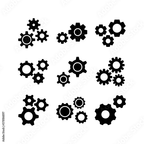 cogs icon or logo isolated sign symbol vector illustration - high quality black style vector icons 