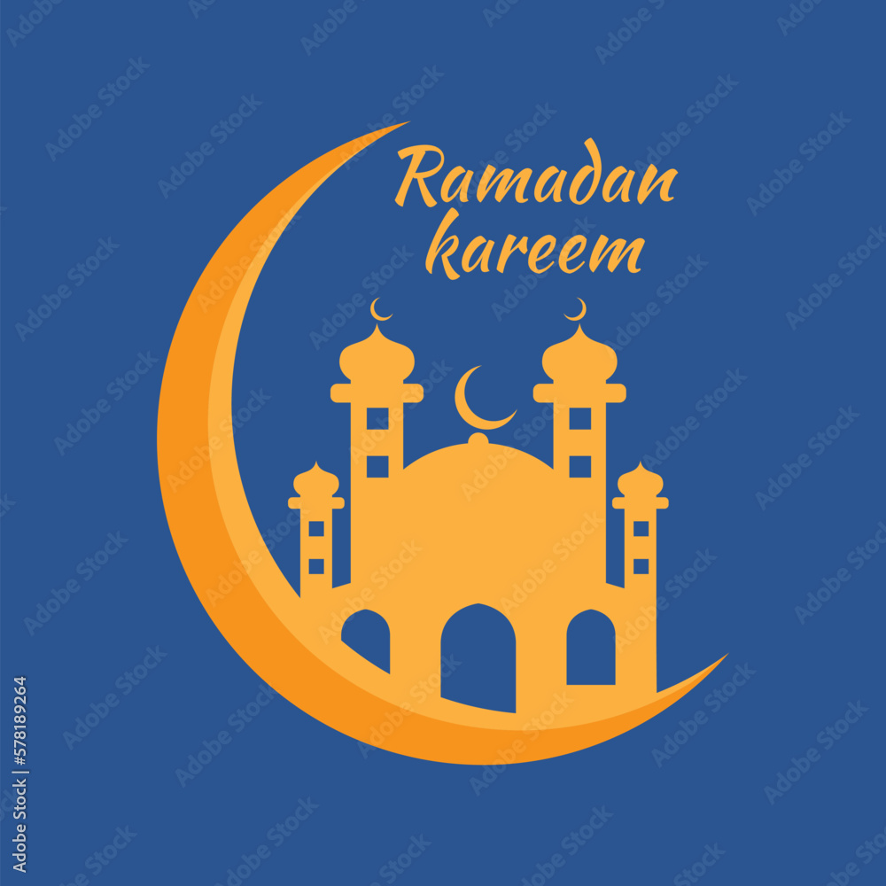 ramadhan kareem logo happy eid al fitr islamic mosque crescent moon design icon vector illustration ramadhan kareem logo happy eid al fitr islamic mosque crescent moon design icon vector illustration