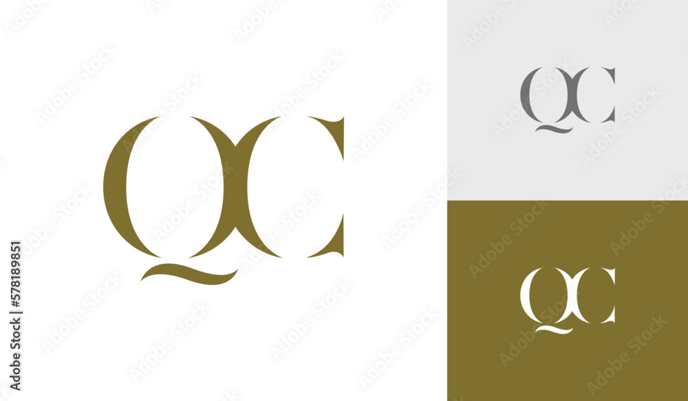 Letter QC or initial QC monogram logo design vector Letter QC or initial QC monogram logo design vector
