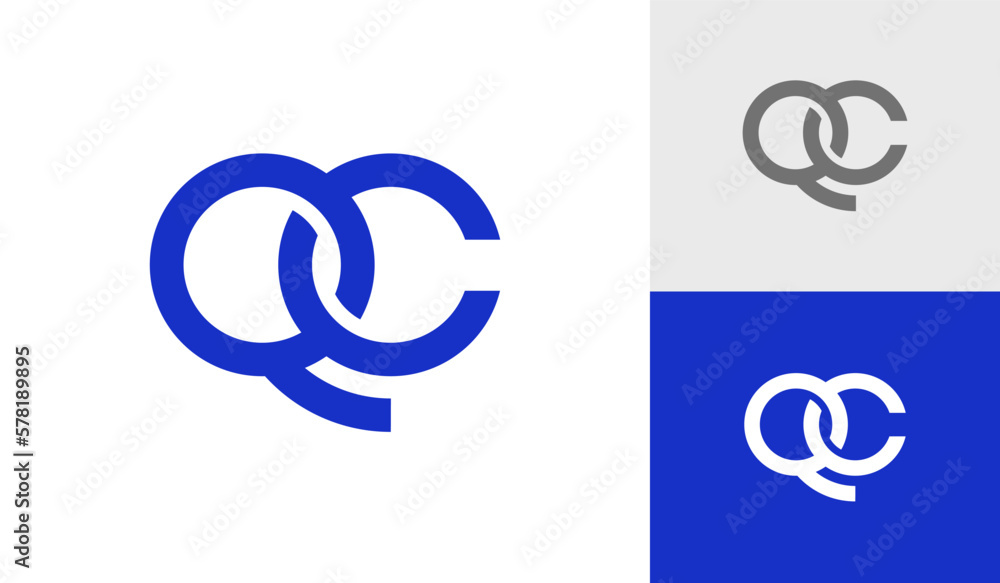 Letter QC or initial QC monogram logo design vector Letter QC or initial QC monogram logo design vector