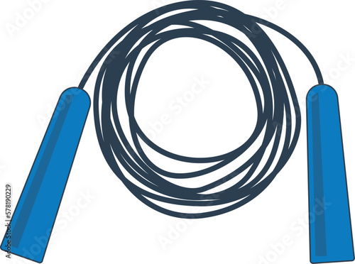Jumping rope fitness gym element. Simple editable eps vector usable for web and print items.