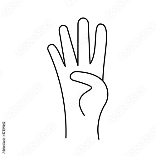 Hand gesture four