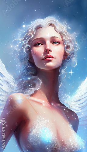 portrait of a fairy in winter