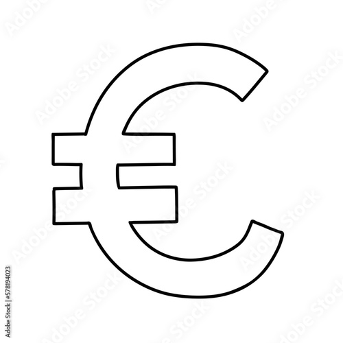 Euro outline sign . Money symbol. Vector line illustration